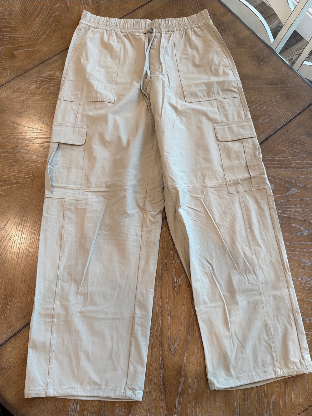 CALIA by Carrie Underwood Beige Wide-Leg Cargo Pants